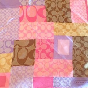 Coach patchwork 100% silk scarf